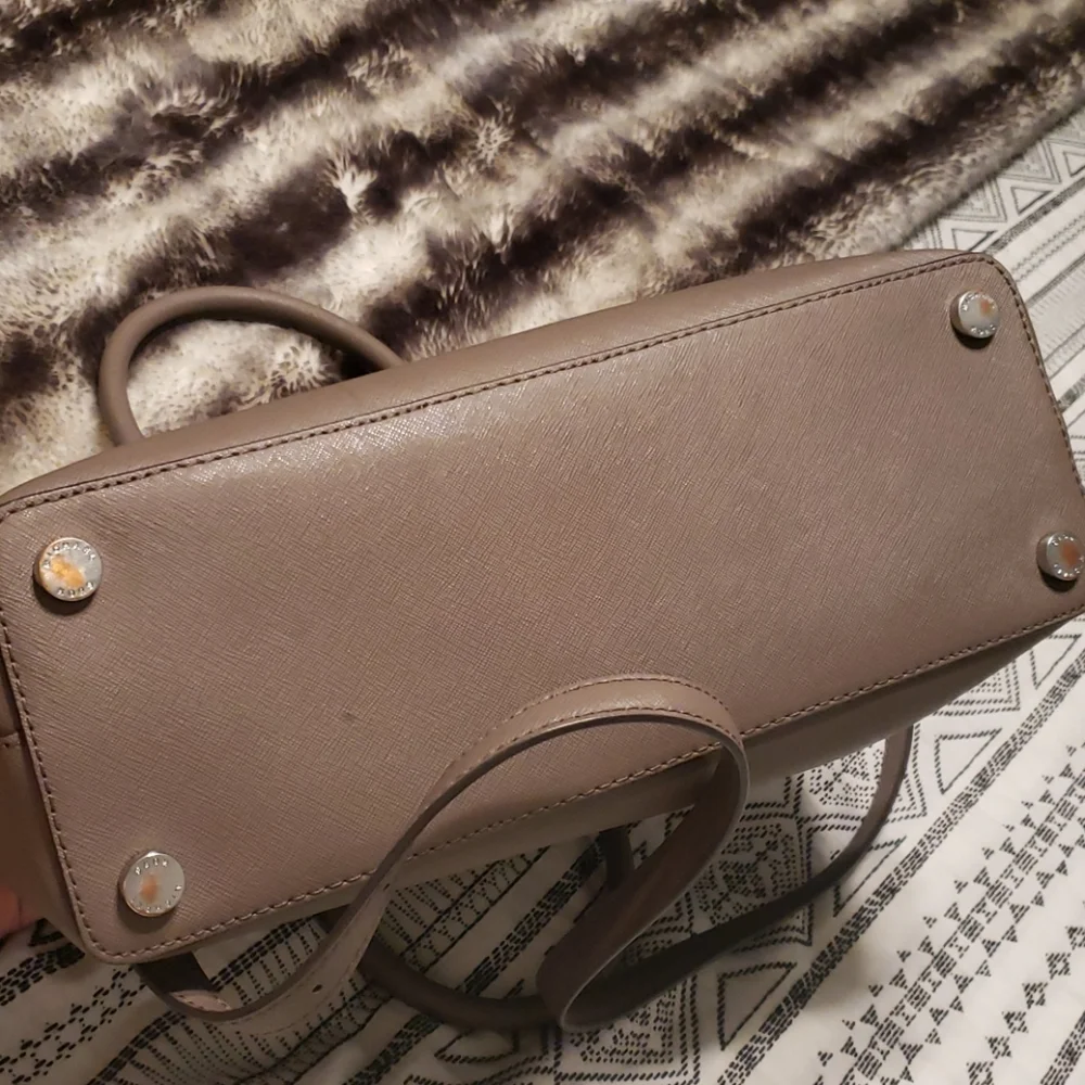 Michael Kors Brown Satchel with Silver Hardware